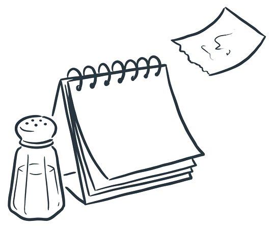 A salt shaker beside a desk calendar with yesterday’s page torn off and floating away.